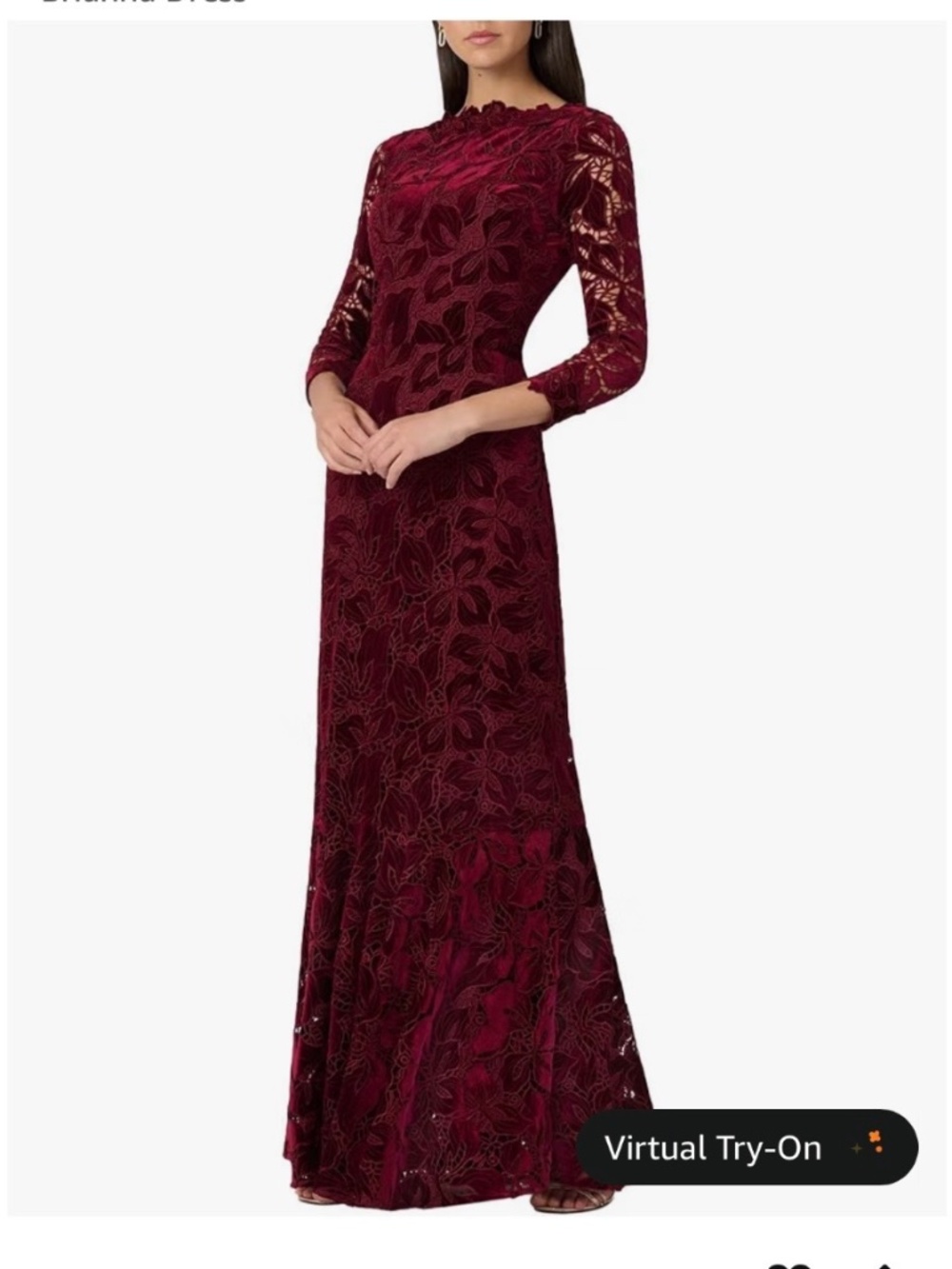 Shoshanna Brianna Velvet Lace Gown
